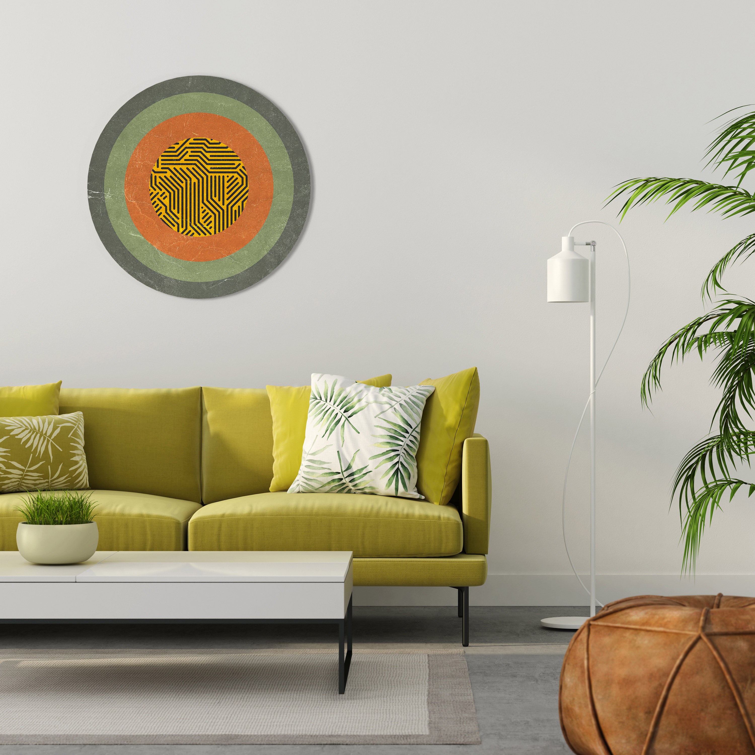 MELANCHOLY CIRCLES Round Wall Art