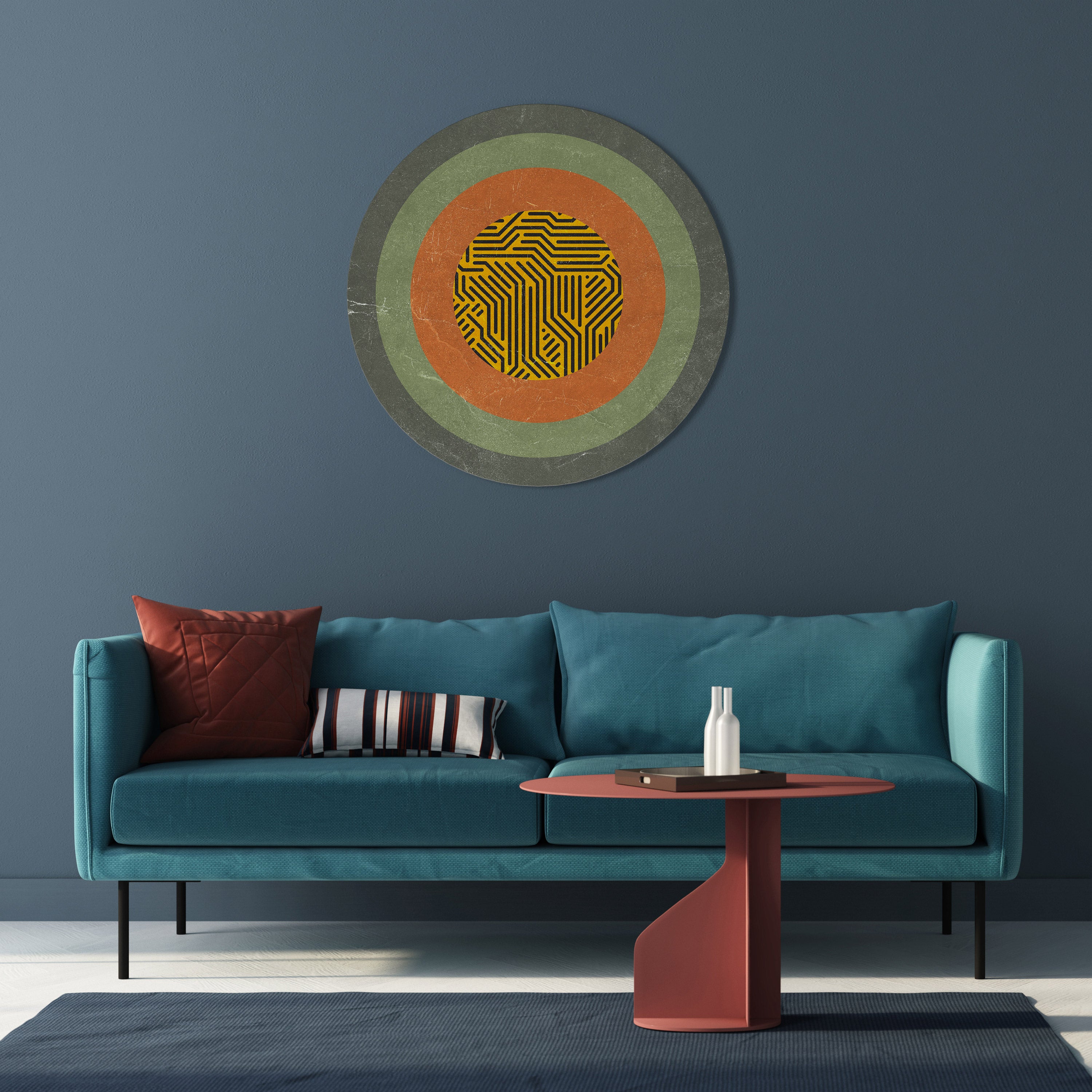 MELANCHOLY CIRCLES Round Wall Art