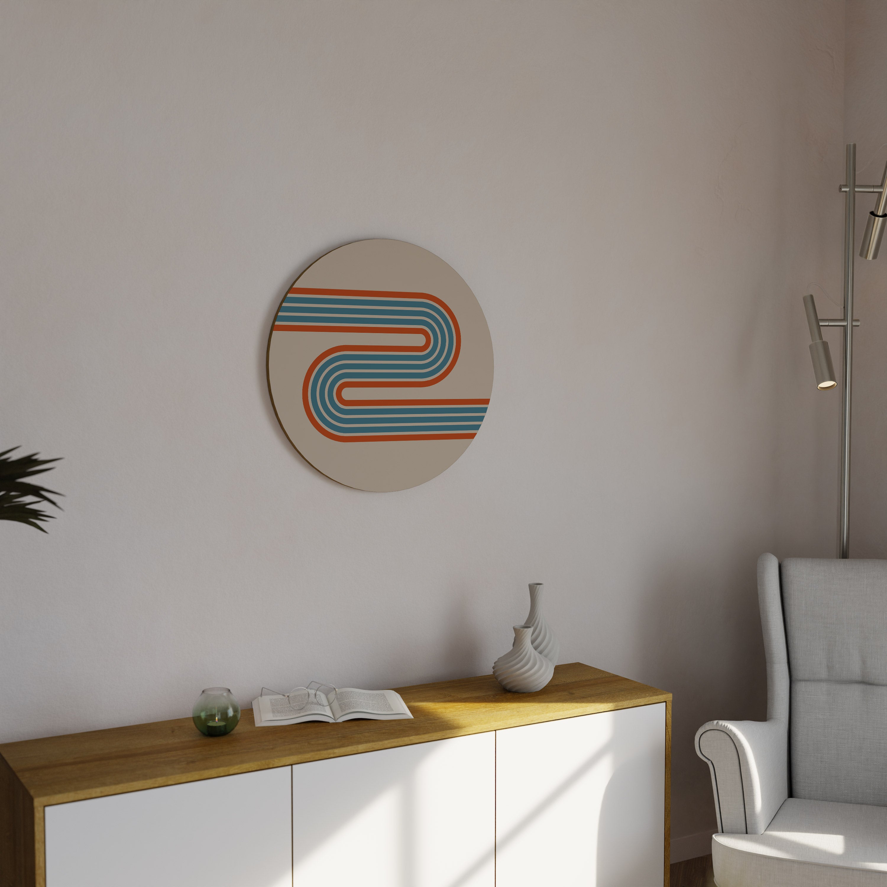 RIVER PATH Round Wall Art