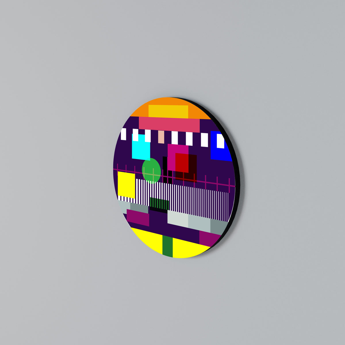 GEOMETRIC MESS Arte de pared redondo
