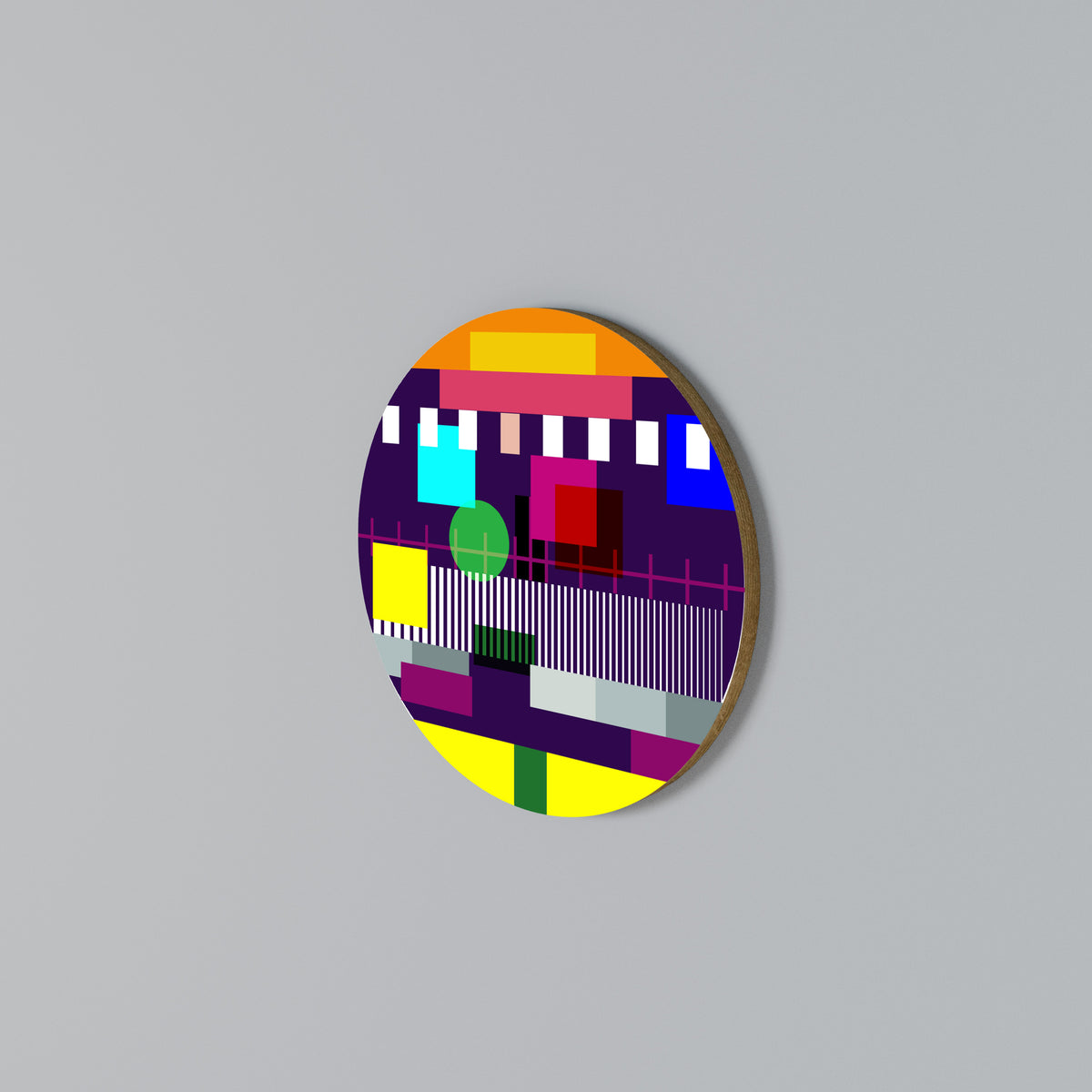GEOMETRIC MESS Arte de pared redondo