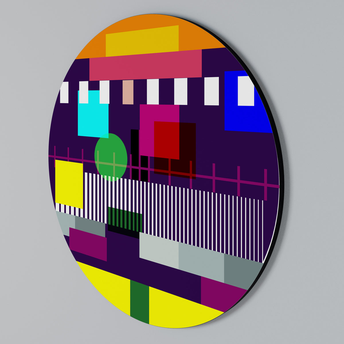 GEOMETRIC MESS Arte de pared redondo