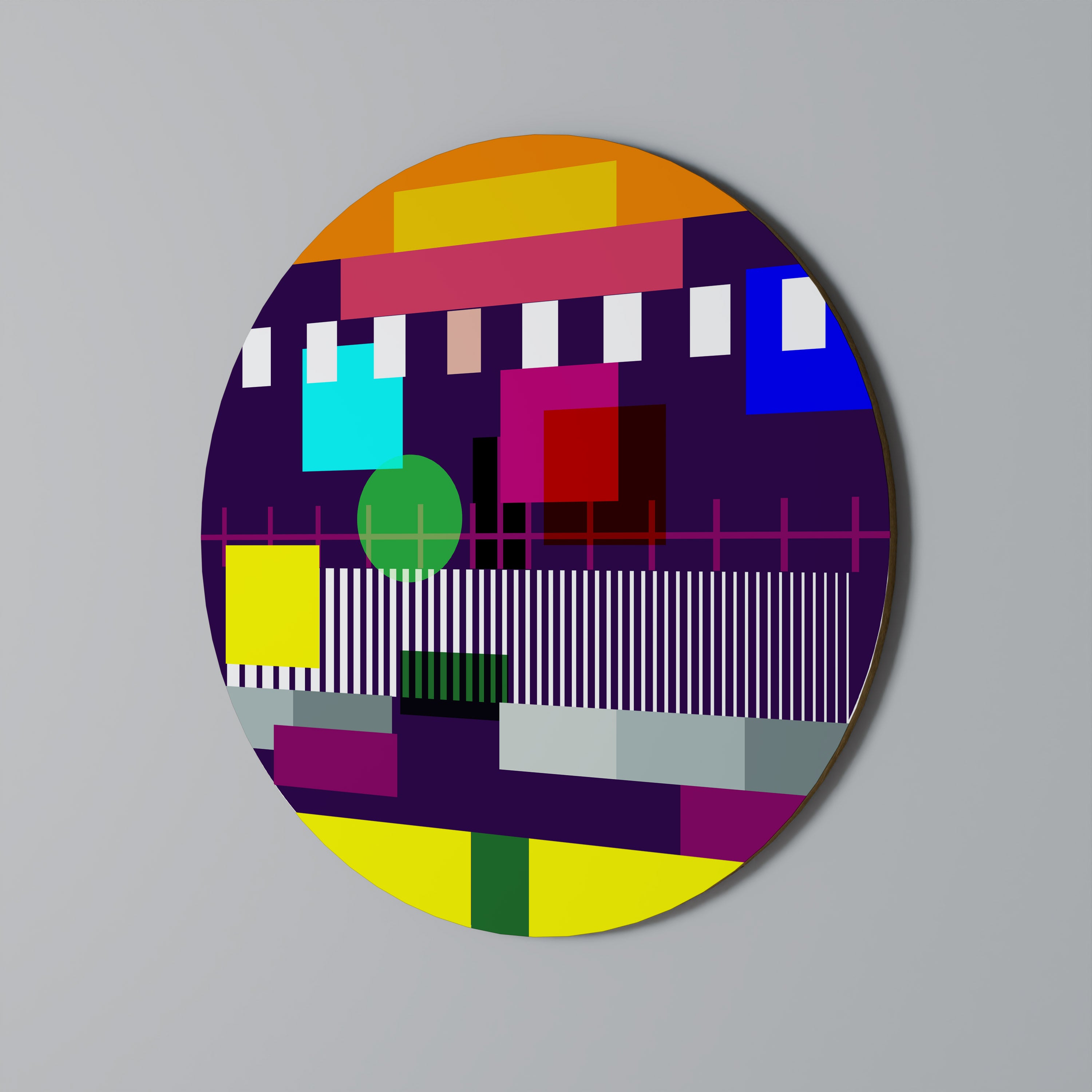 GEOMETRIC MESS Round Wall Art