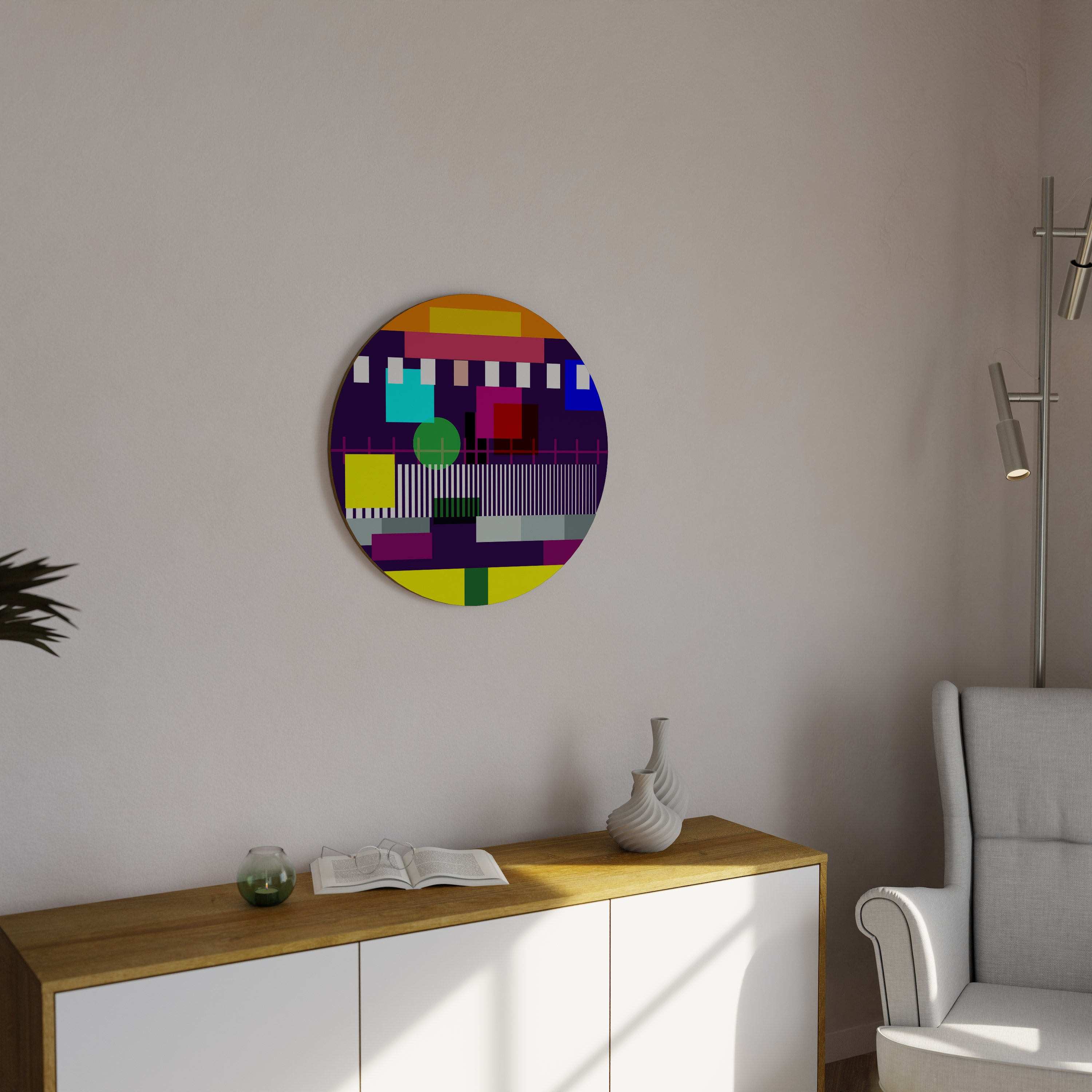 GEOMETRIC MESS Round Wall Art