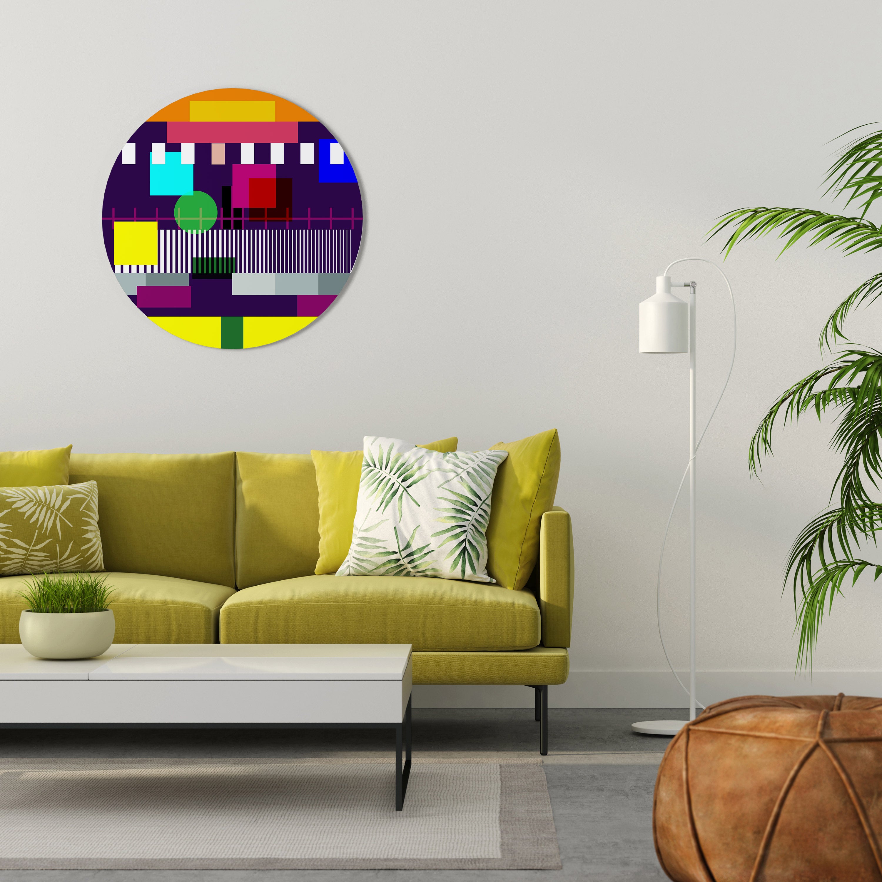 GEOMETRIC MESS Round Wall Art