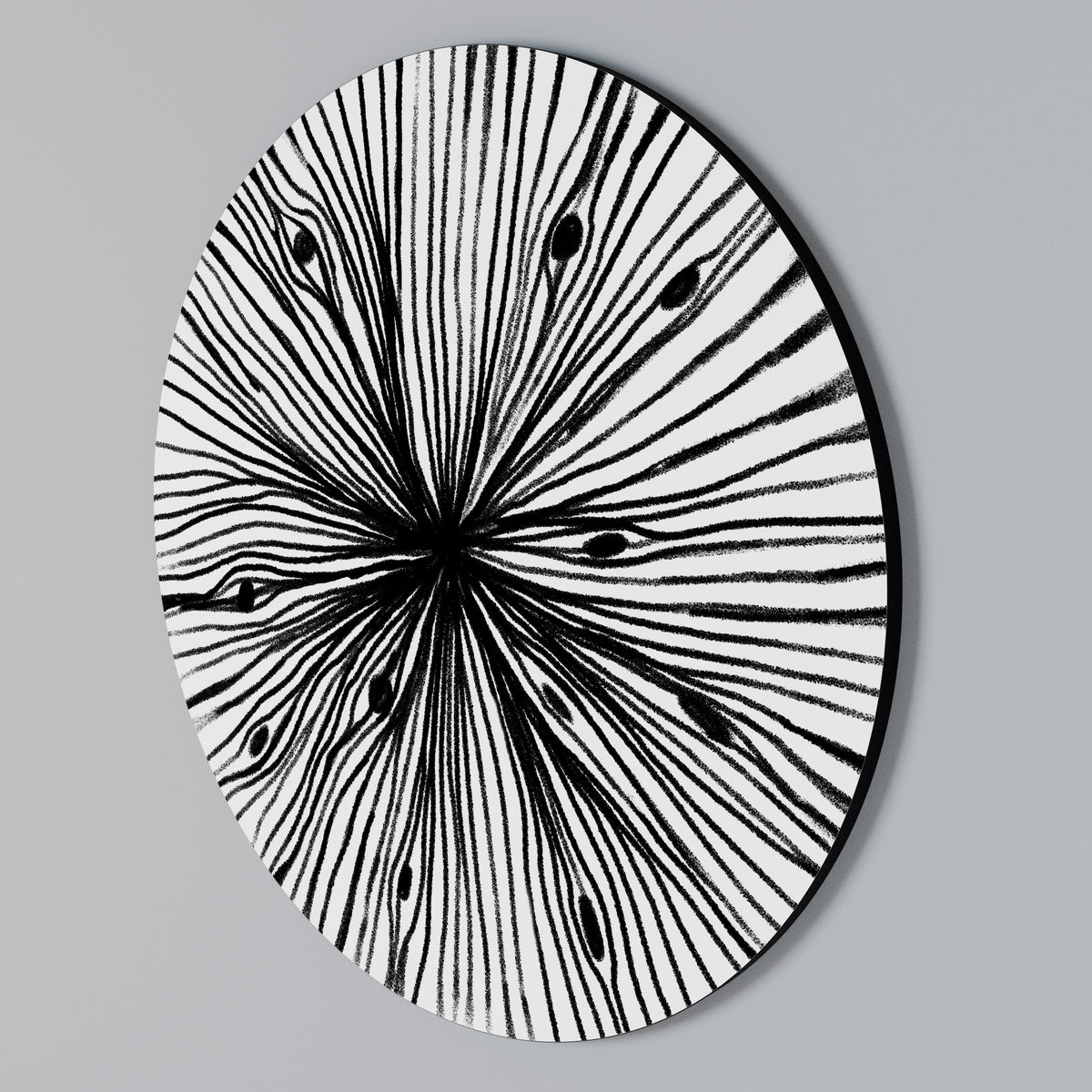 RADIANT FILAMENTS Arte de pared redondo