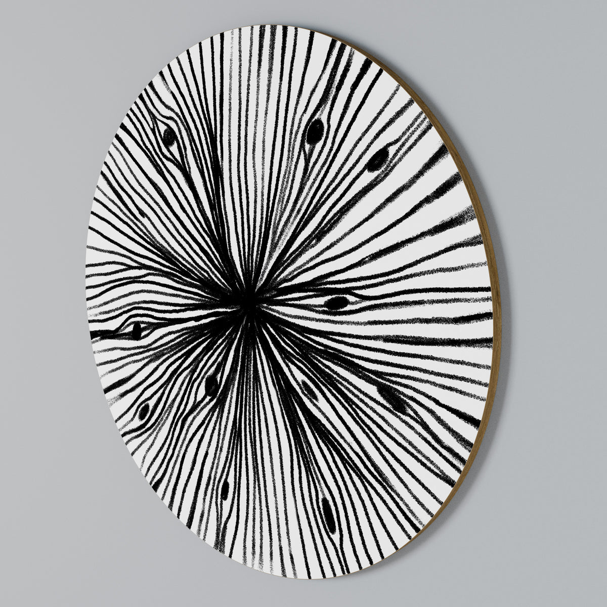 RADIANT FILAMENTS Arte de pared redondo