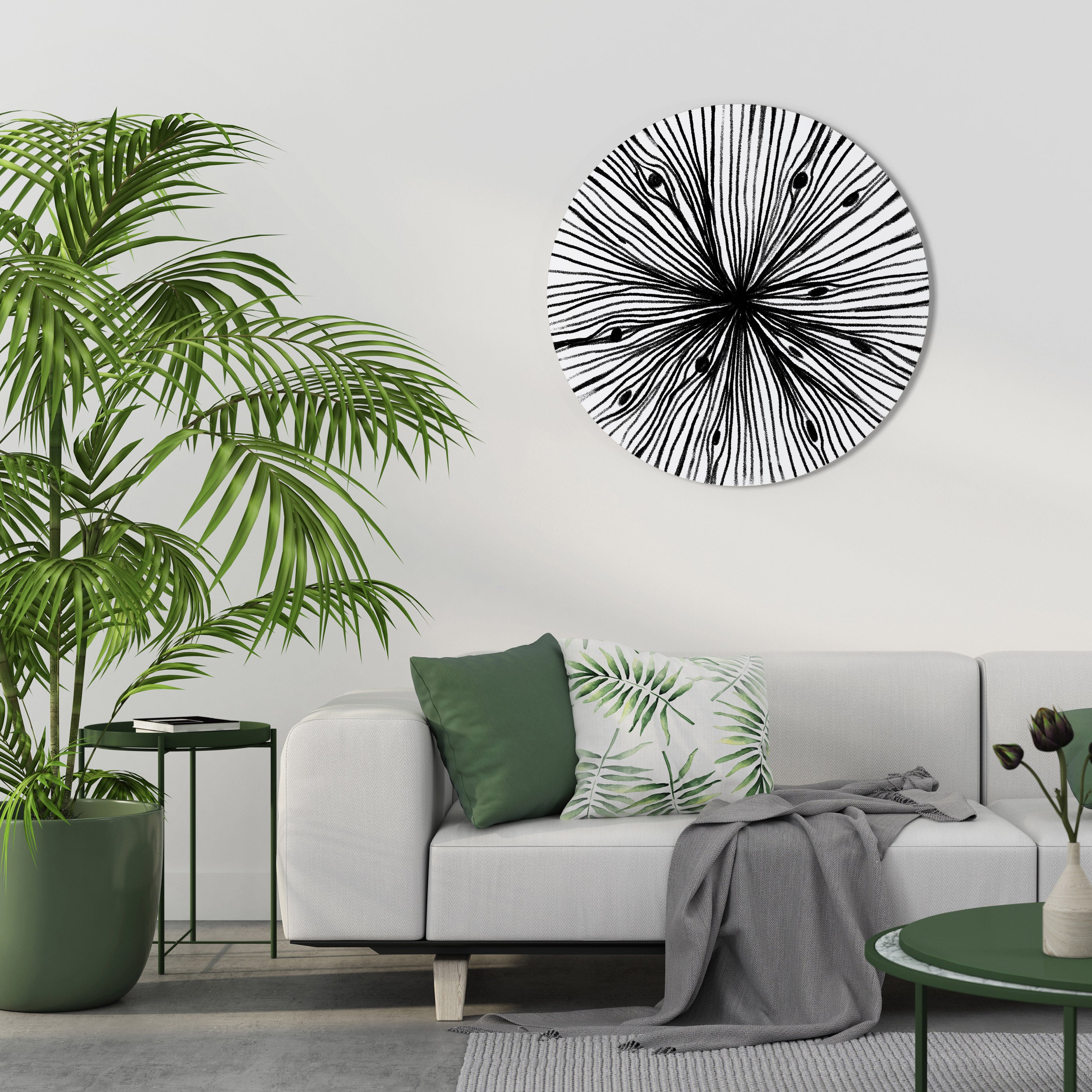 RADIANT FILAMENTS Round Wall Art
