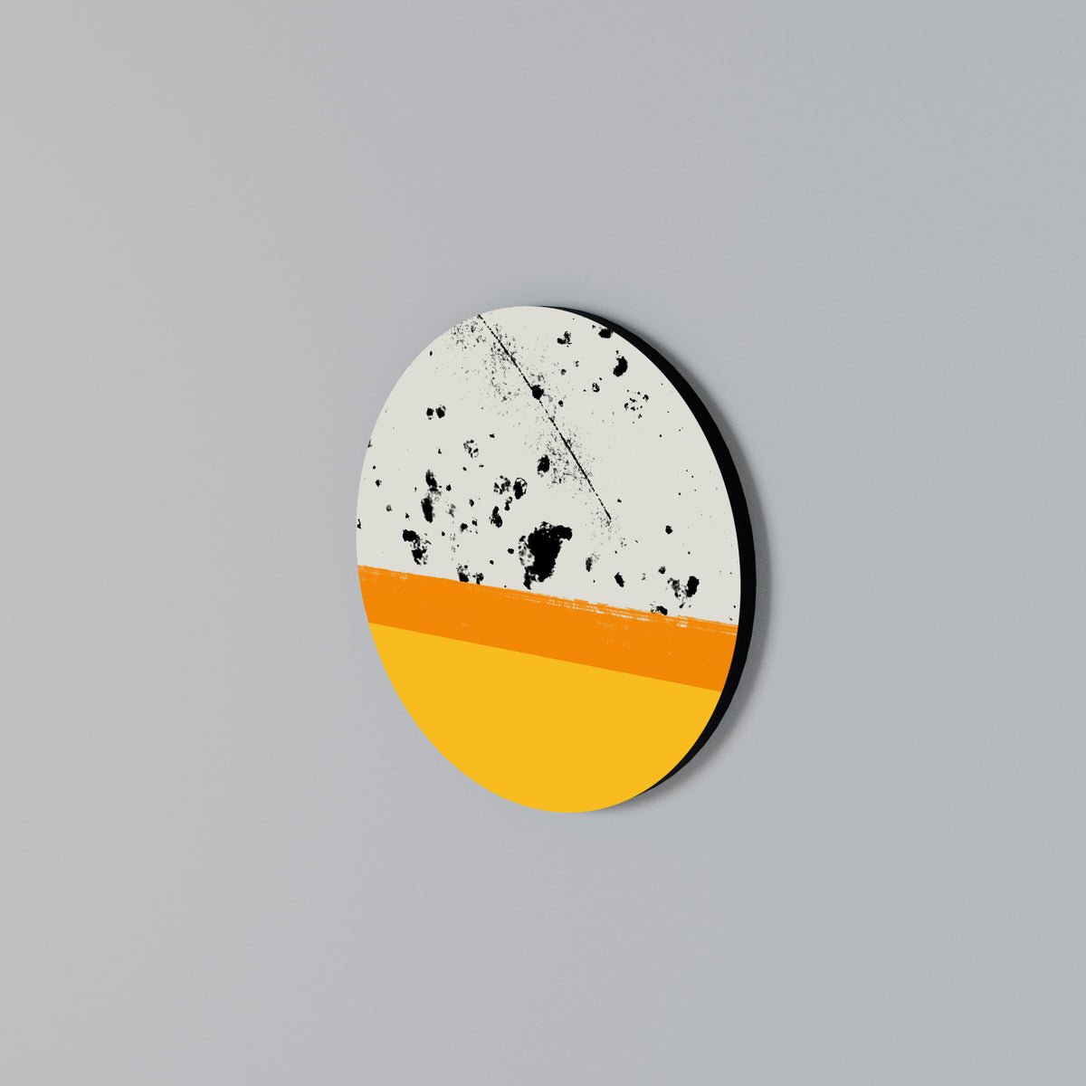 DYED BY ORANGE Arte de pared redondo