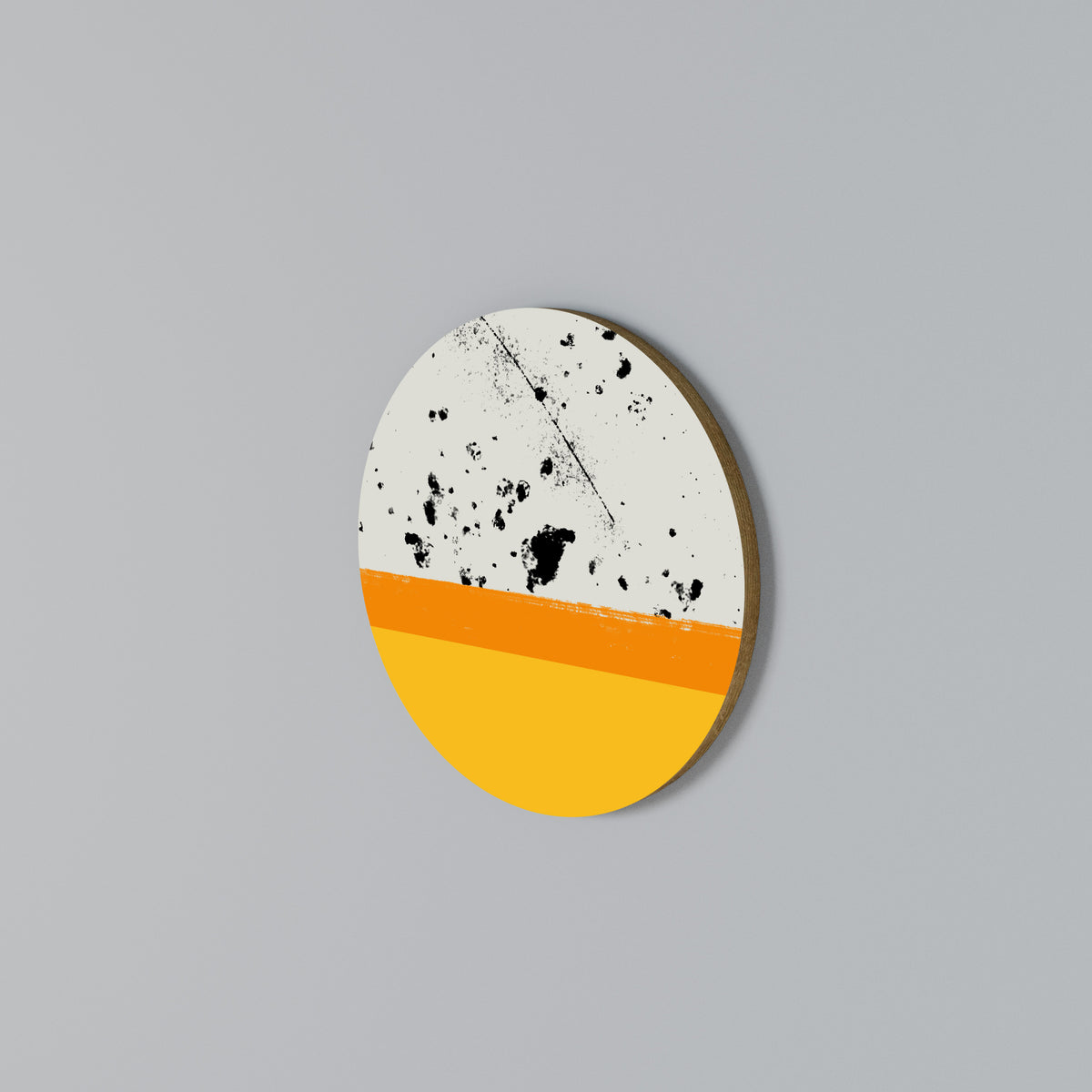 DYED BY ORANGE Arte de pared redondo