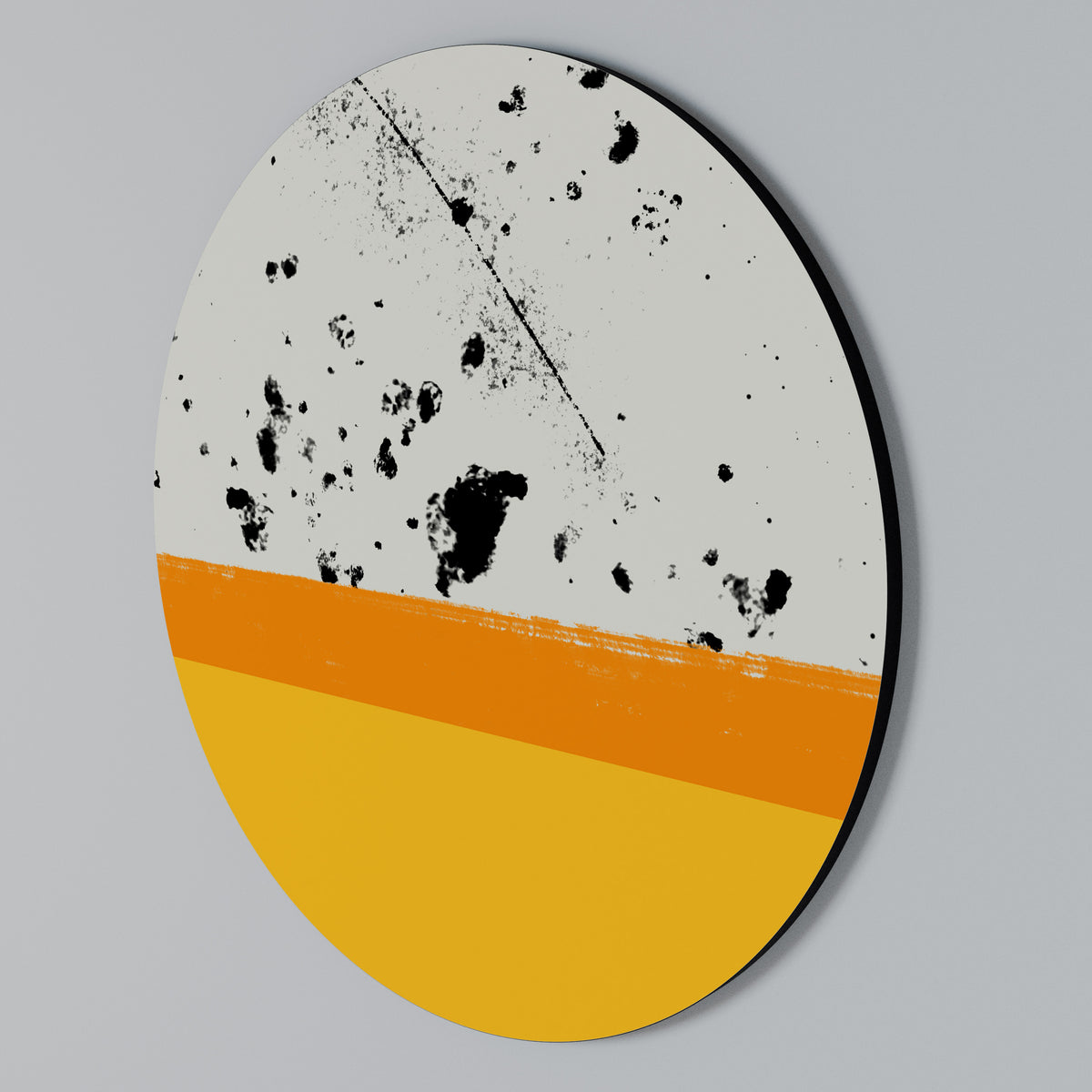 DYED BY ORANGE Arte de pared redondo