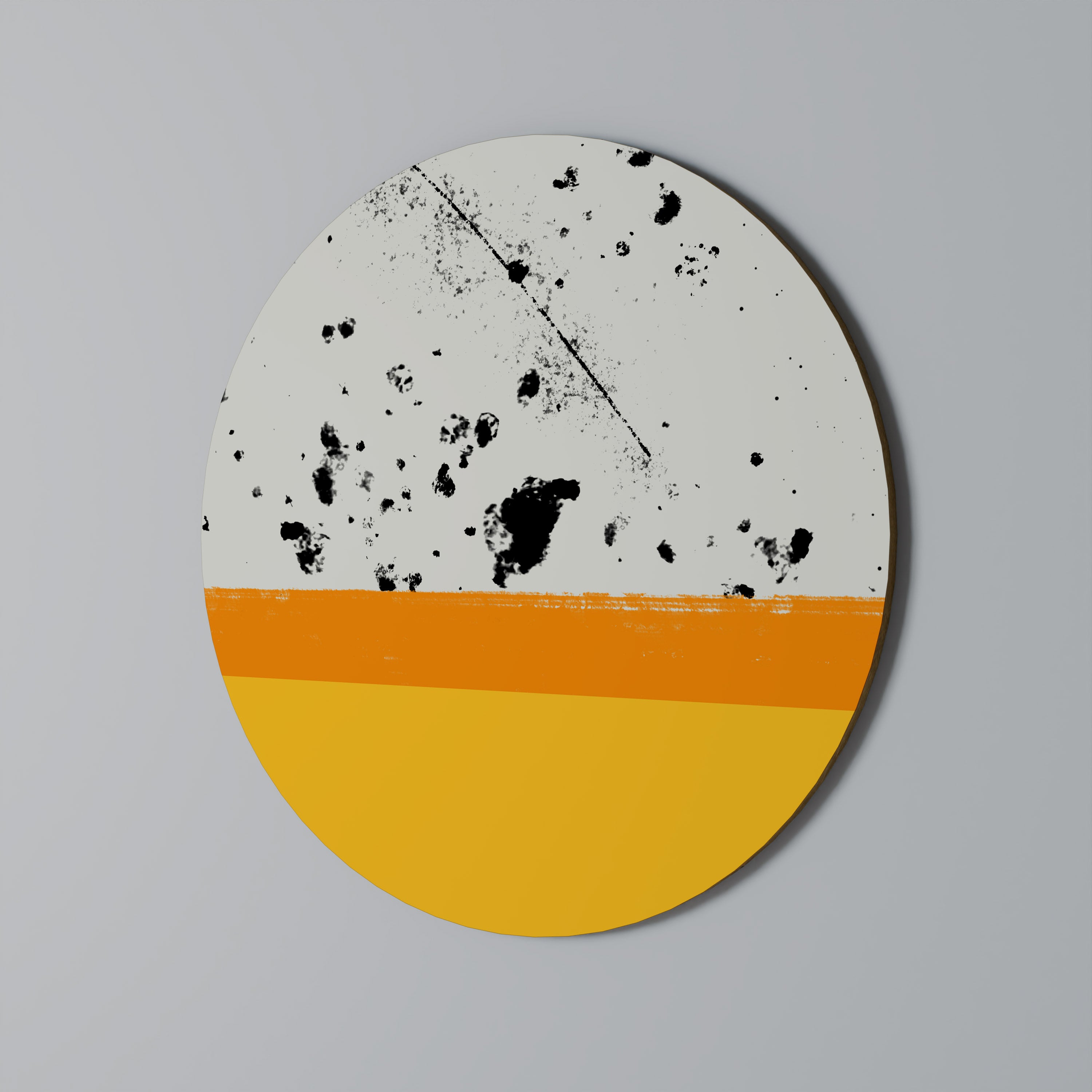 DYED BY ORANGE Round Wall Art