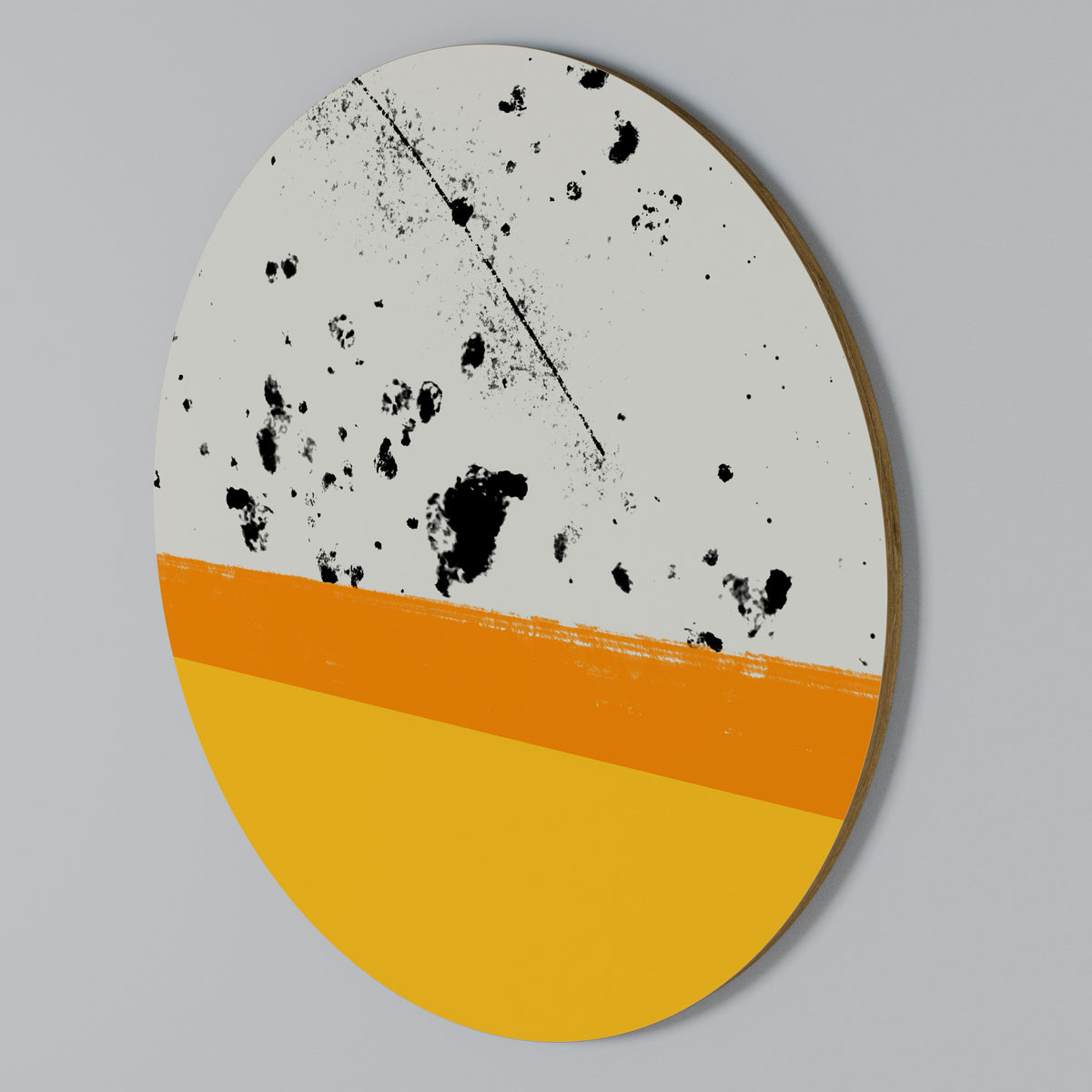DYED BY ORANGE Arte de pared redondo