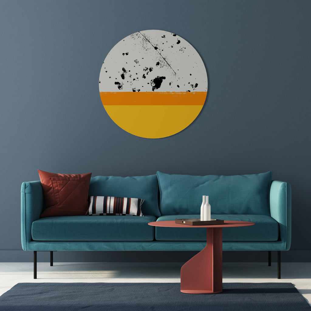 DYED BY ORANGE Round Wall Art
