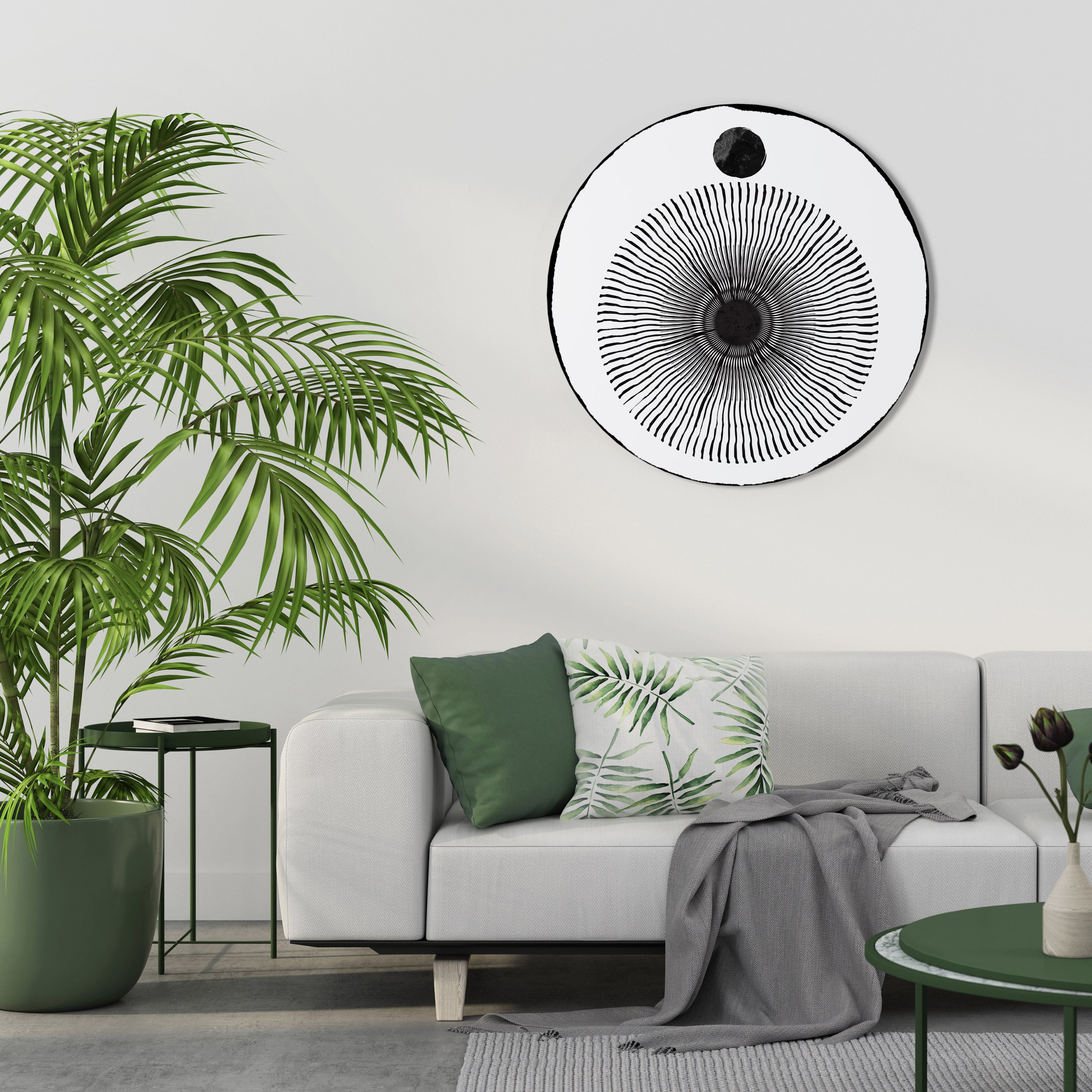 DARKNESS IS COMING Round Wall Art