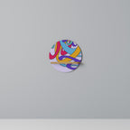 COLOR STREAM Round Art Shelf In Oak Effect