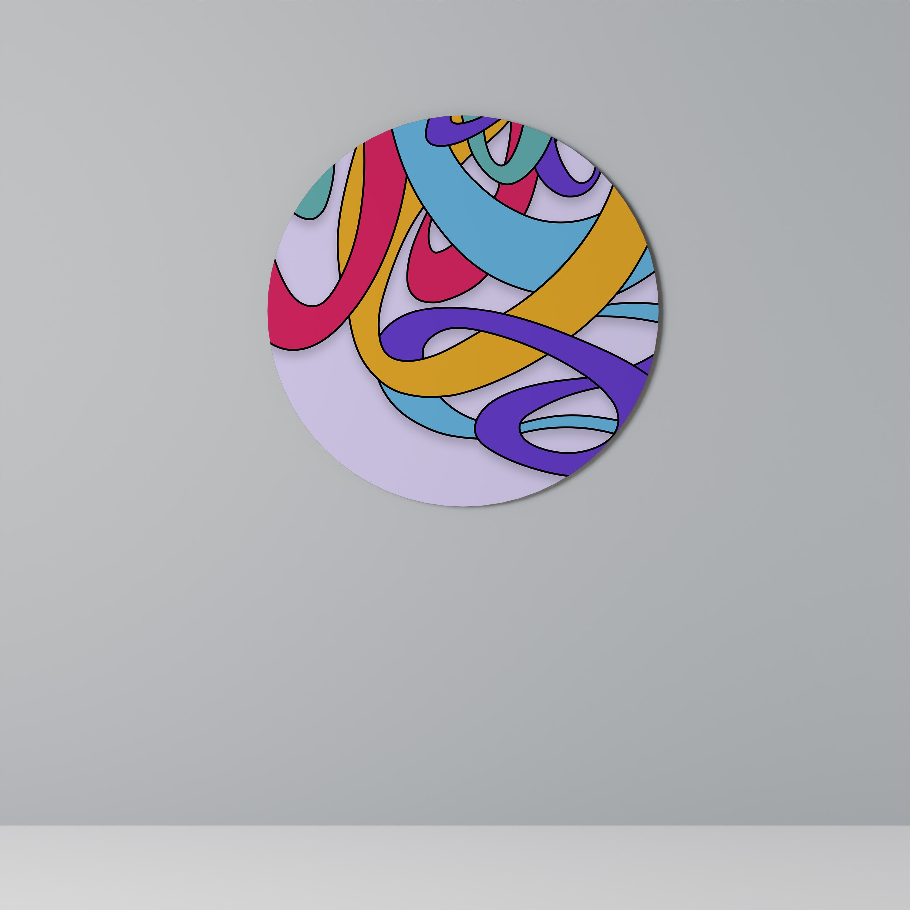 COLOR STREAM Round Wall Art