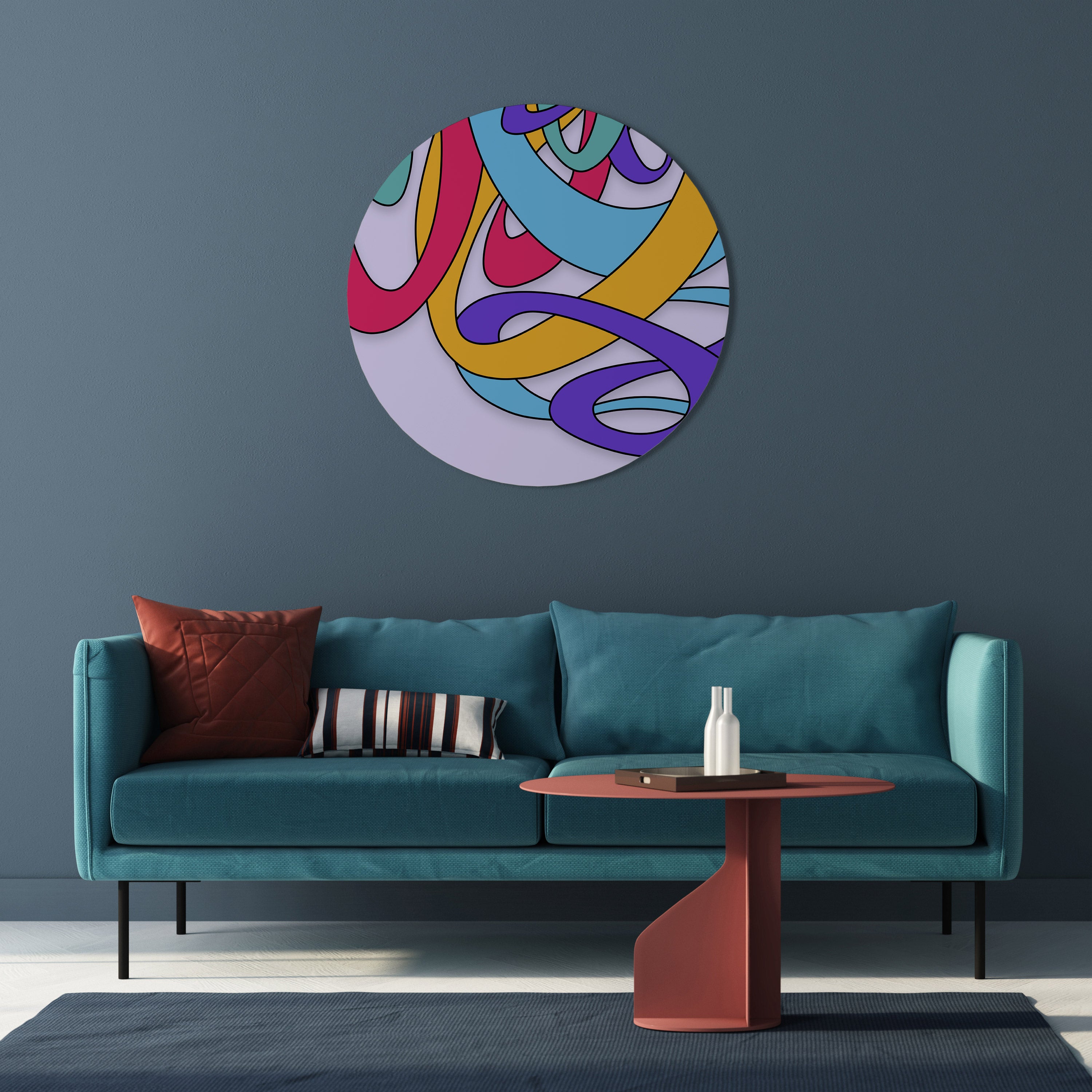 COLOR STREAM Round Wall Art