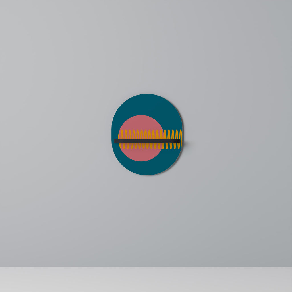 FUENTE DE SONIDO Estantería de arte ovalada con acabado negro