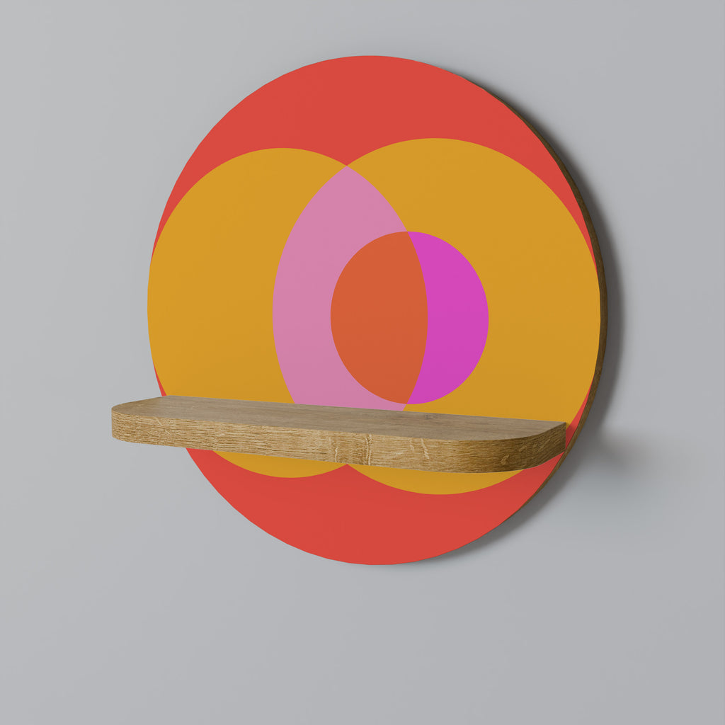 SOUL BROTHERHOOD Estantería de arte redonda con efecto roble