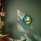 SPIRITUAL SUPPORT Estante Ovalado Decorativo en Acabado Negro