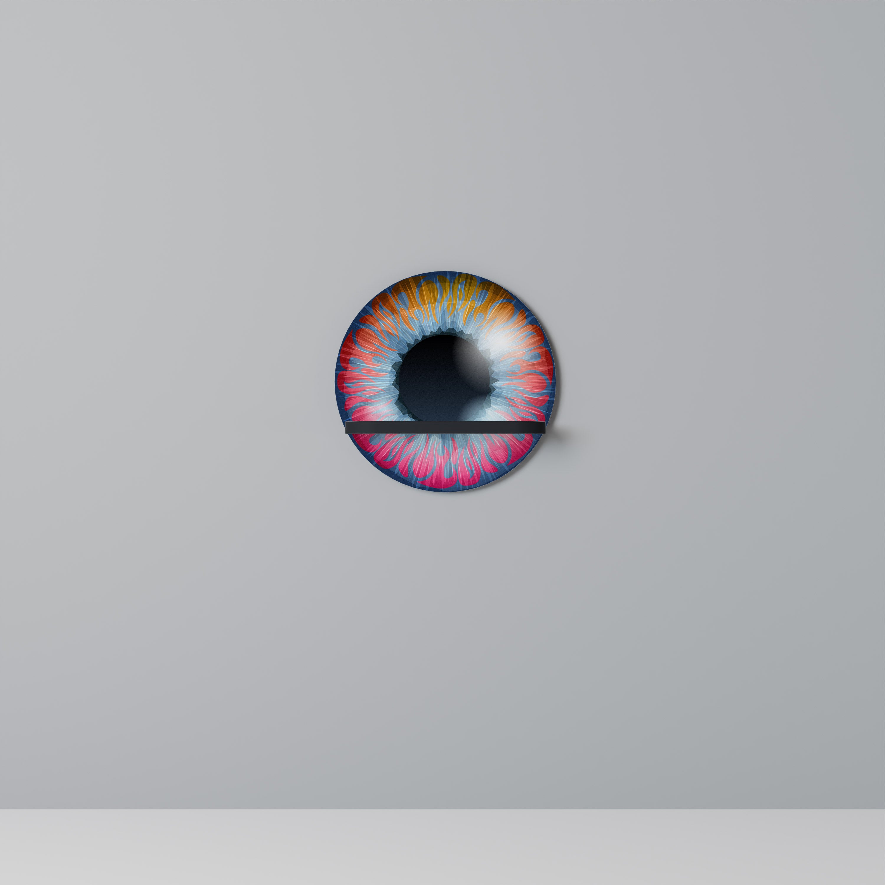 Estantería de arte redonda FANTASY EYE con acabado negro