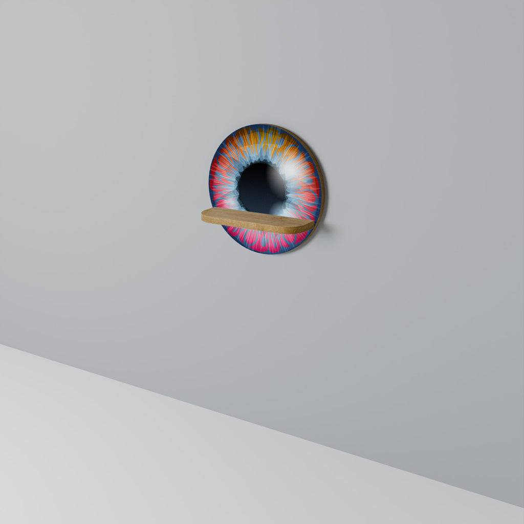 Estantería artística redonda FANTASY EYE con efecto roble