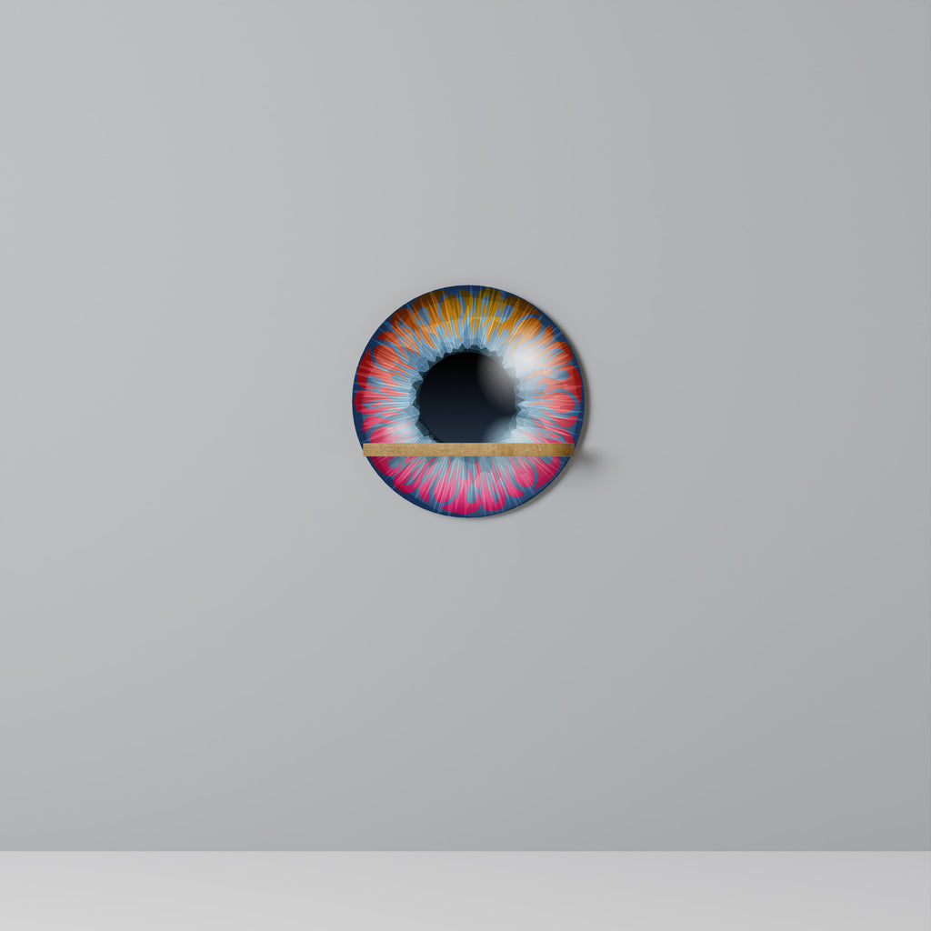 Estantería artística redonda FANTASY EYE con efecto roble