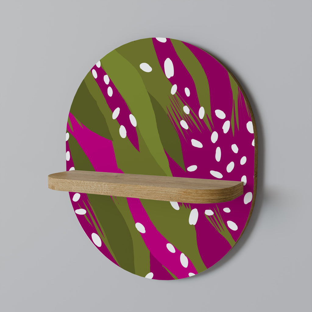 Estantería de arte ovalada ENCHANTED TIGER con efecto roble