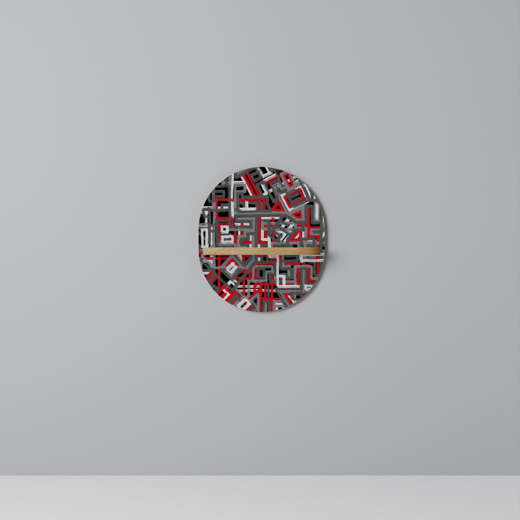 Estantería de arte ovalada BROKEN LINES con efecto roble