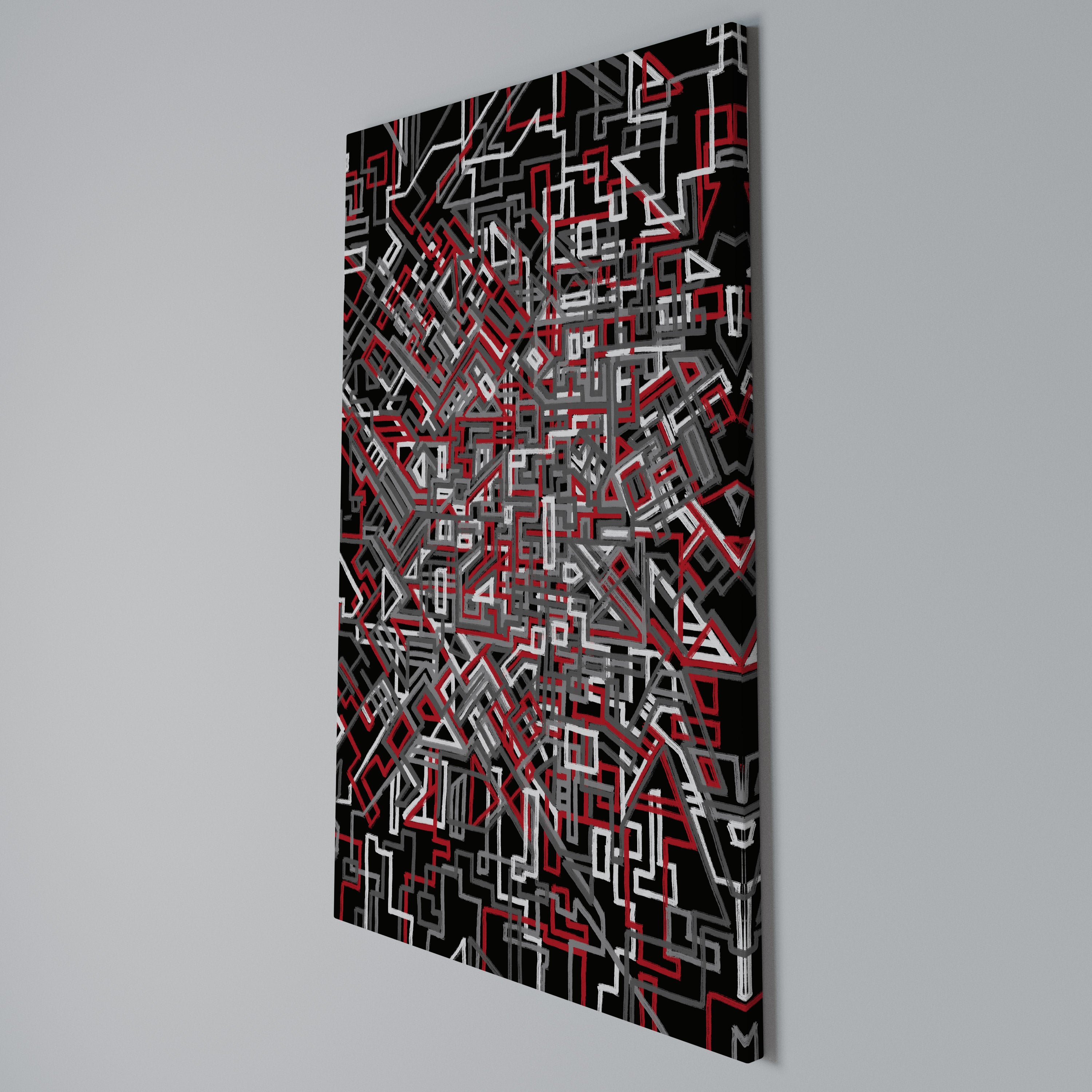 BROKEN LINES Vertical Canvas Print