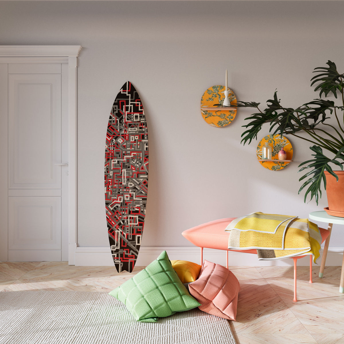 BROKEN LINES Surfboard Decorative Panel