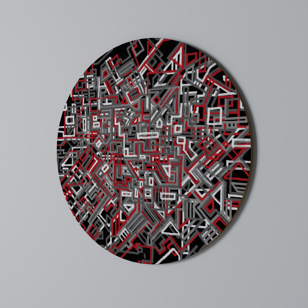 BROKEN LINES Round Wall Art
