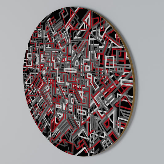BROKEN LINES Arte de pared redondo