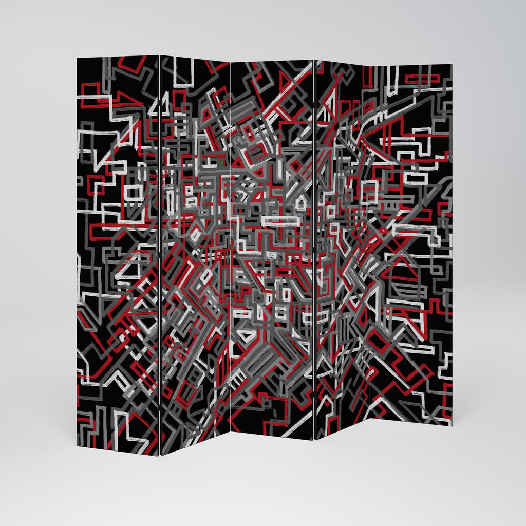 BROKEN LINES 5-Panel Room Divider