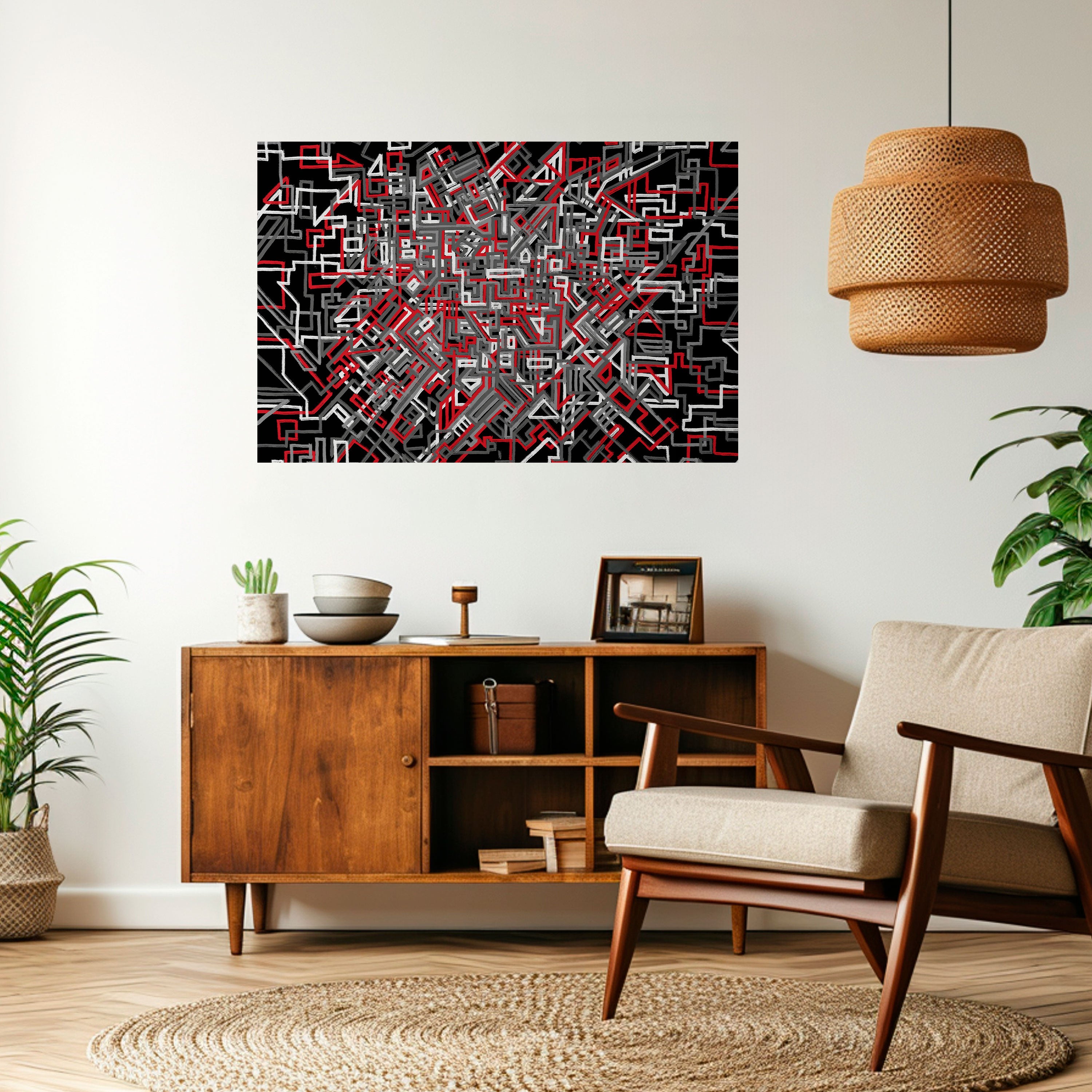 Póster horizontal autoadhesivo BROKEN LINES