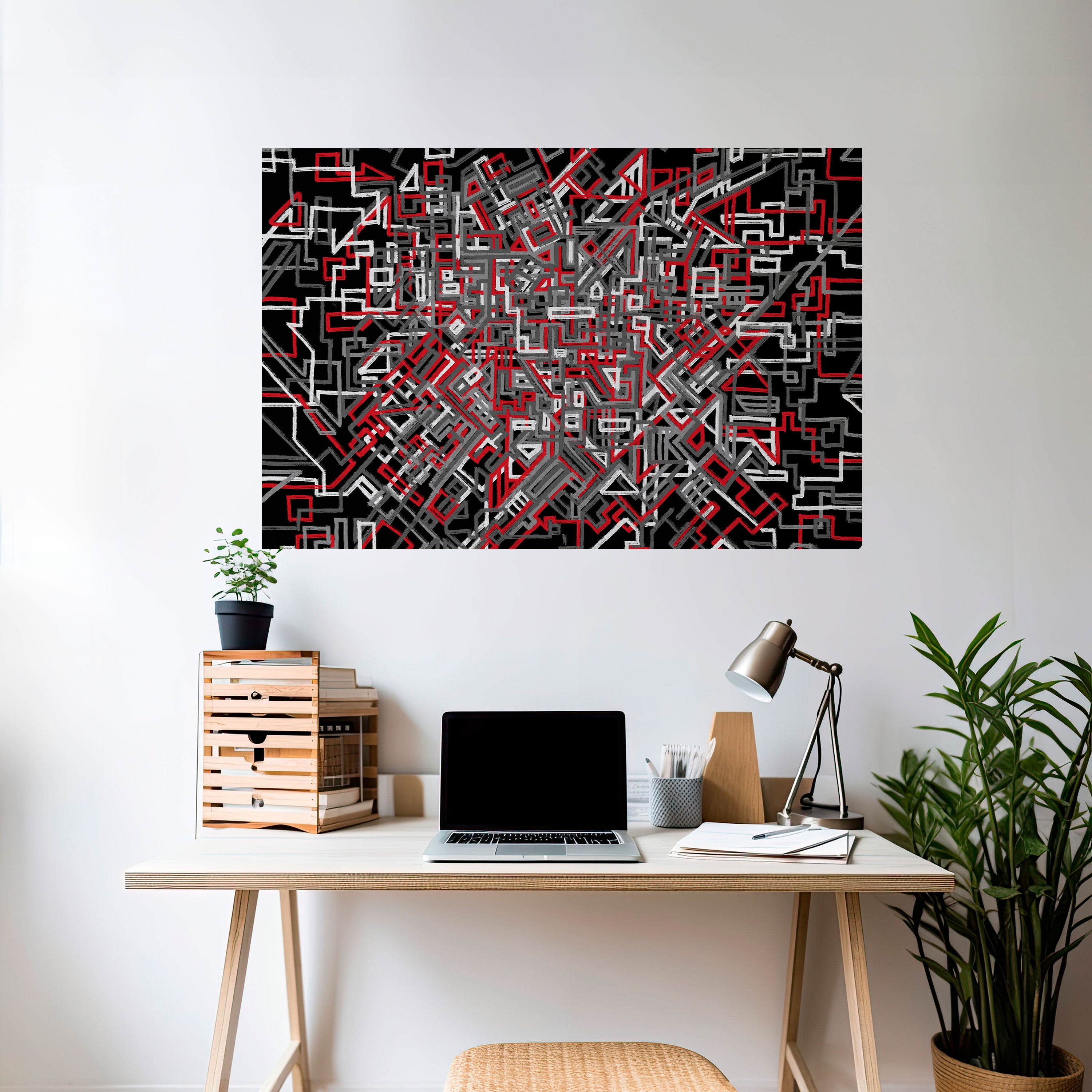 Póster horizontal autoadhesivo BROKEN LINES