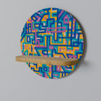 MEMORIES MAP Round Art Shelf In Oak Effect