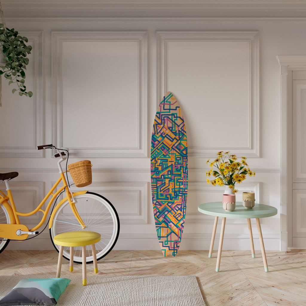MEMORIES MAP Panel decorativo de tabla de surf