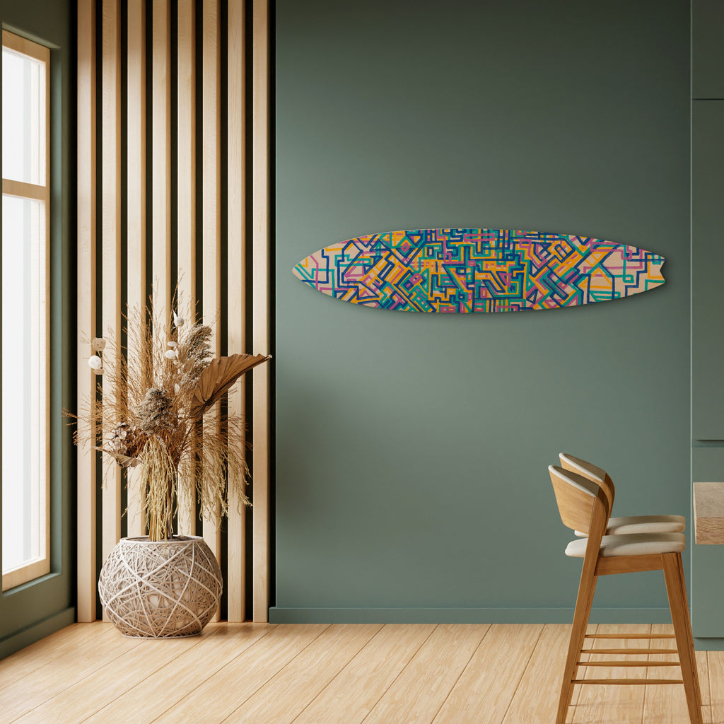 MEMORIES MAP Panel decorativo de tabla de surf