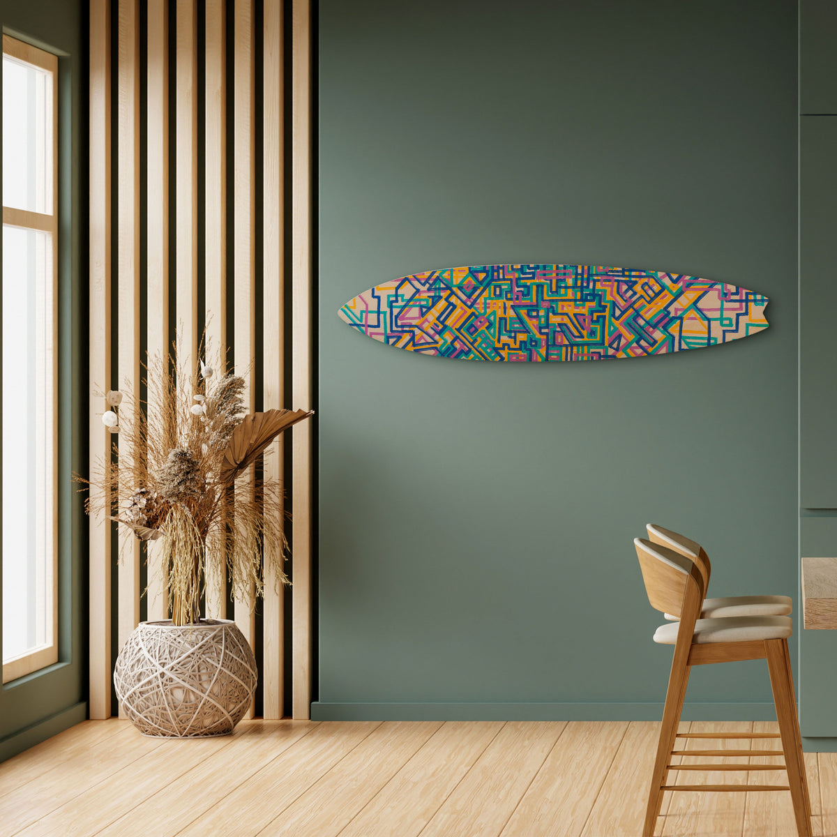 MEMORIES MAP Panel decorativo de tabla de surf