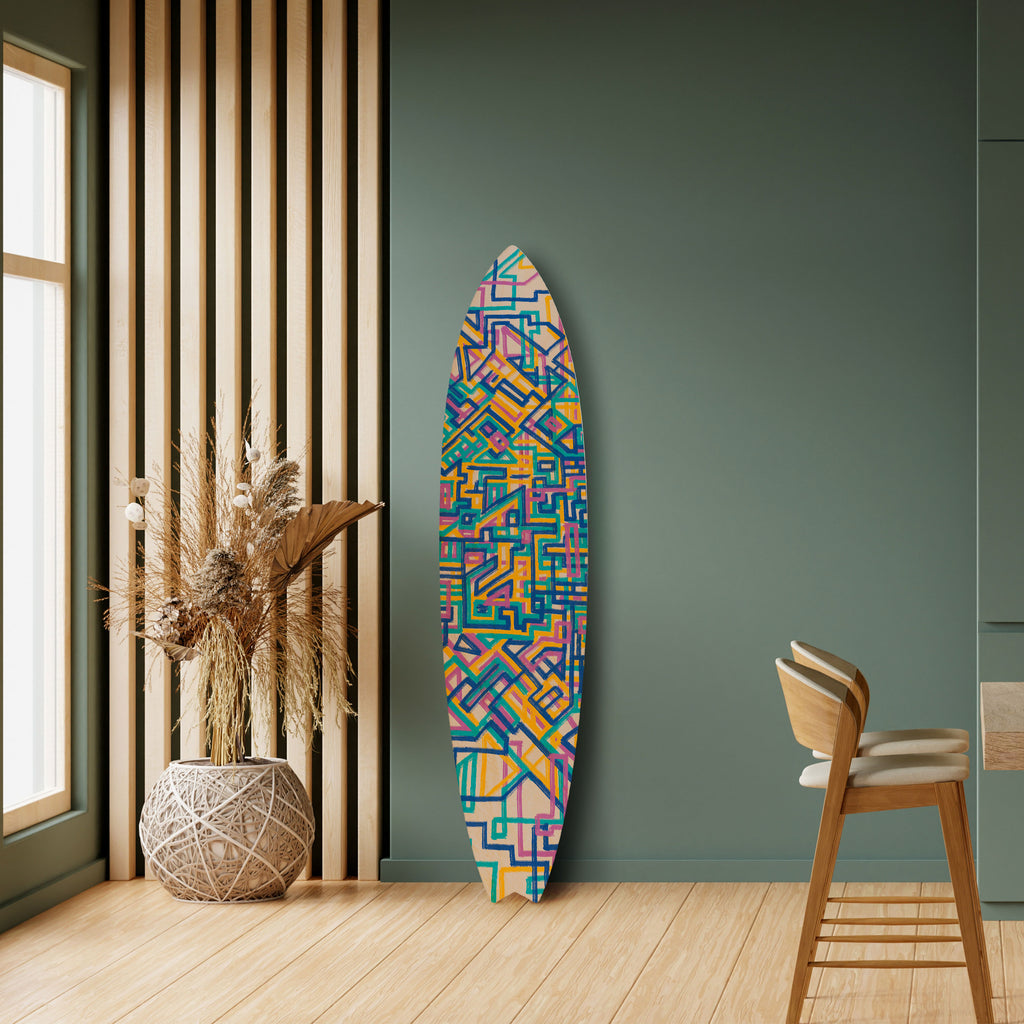 MEMORIES MAP Panel decorativo de tabla de surf