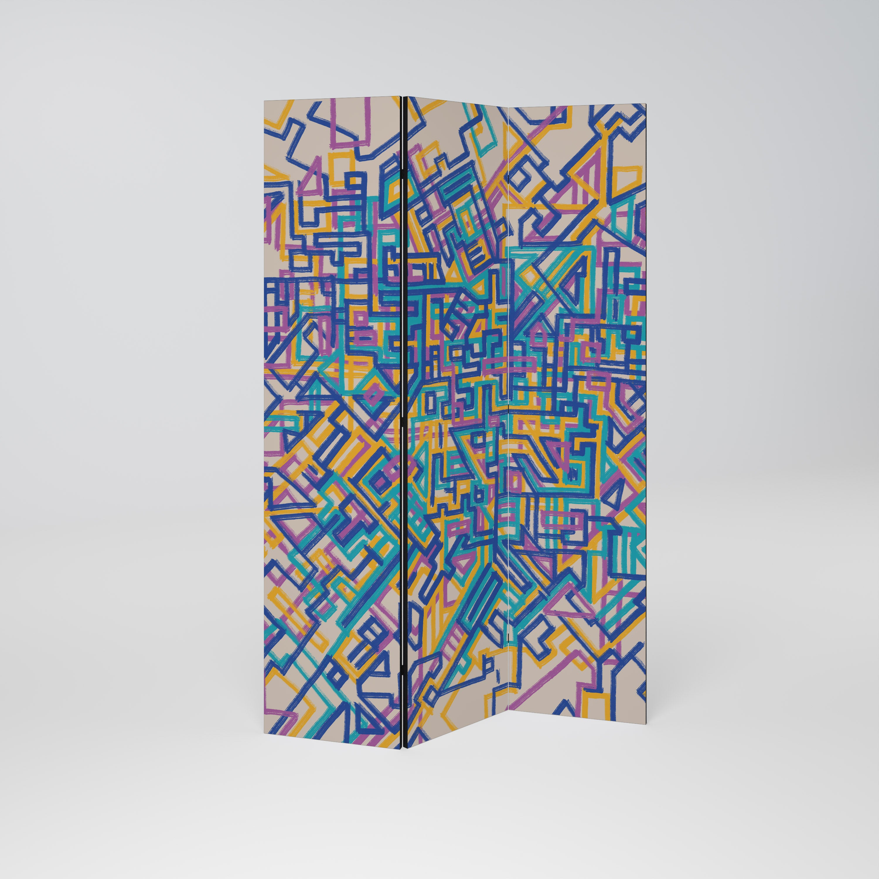 Biombo decorativo de 3 paneles MEMORIES MAP
