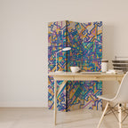 MEMORIES MAP Biombo de 3 paneles