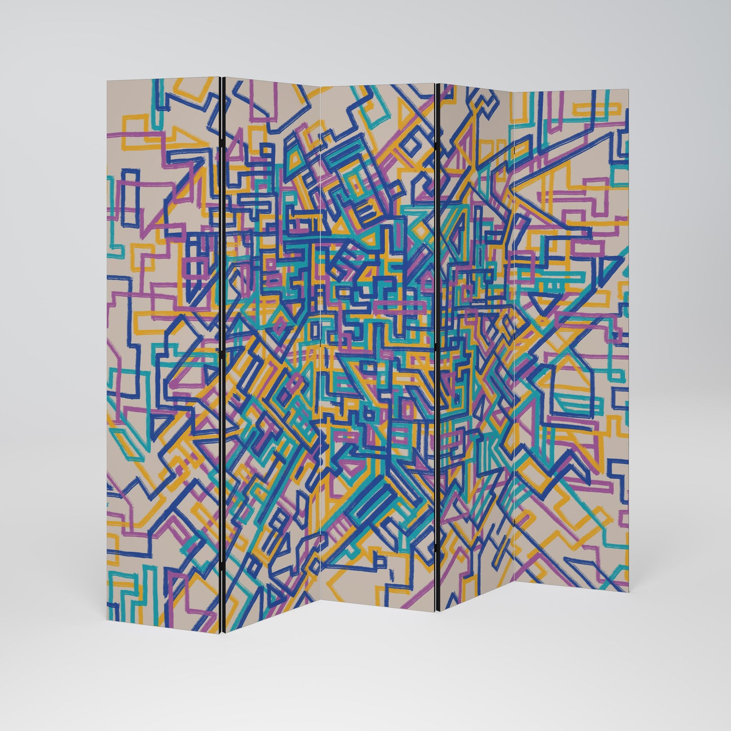 MEMORIES MAP Biombo de 5 paneles