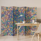 MEMORIES MAP 6-Panel Room Divider