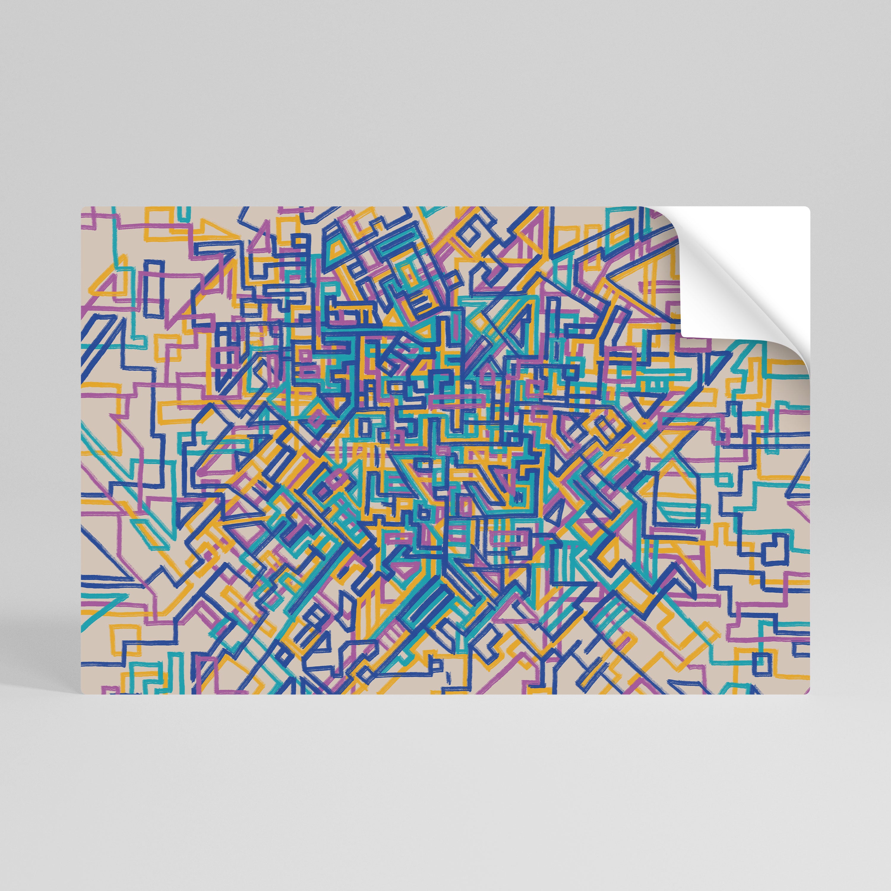 MEMORIES MAP Peel and Stick Horizontal Poster