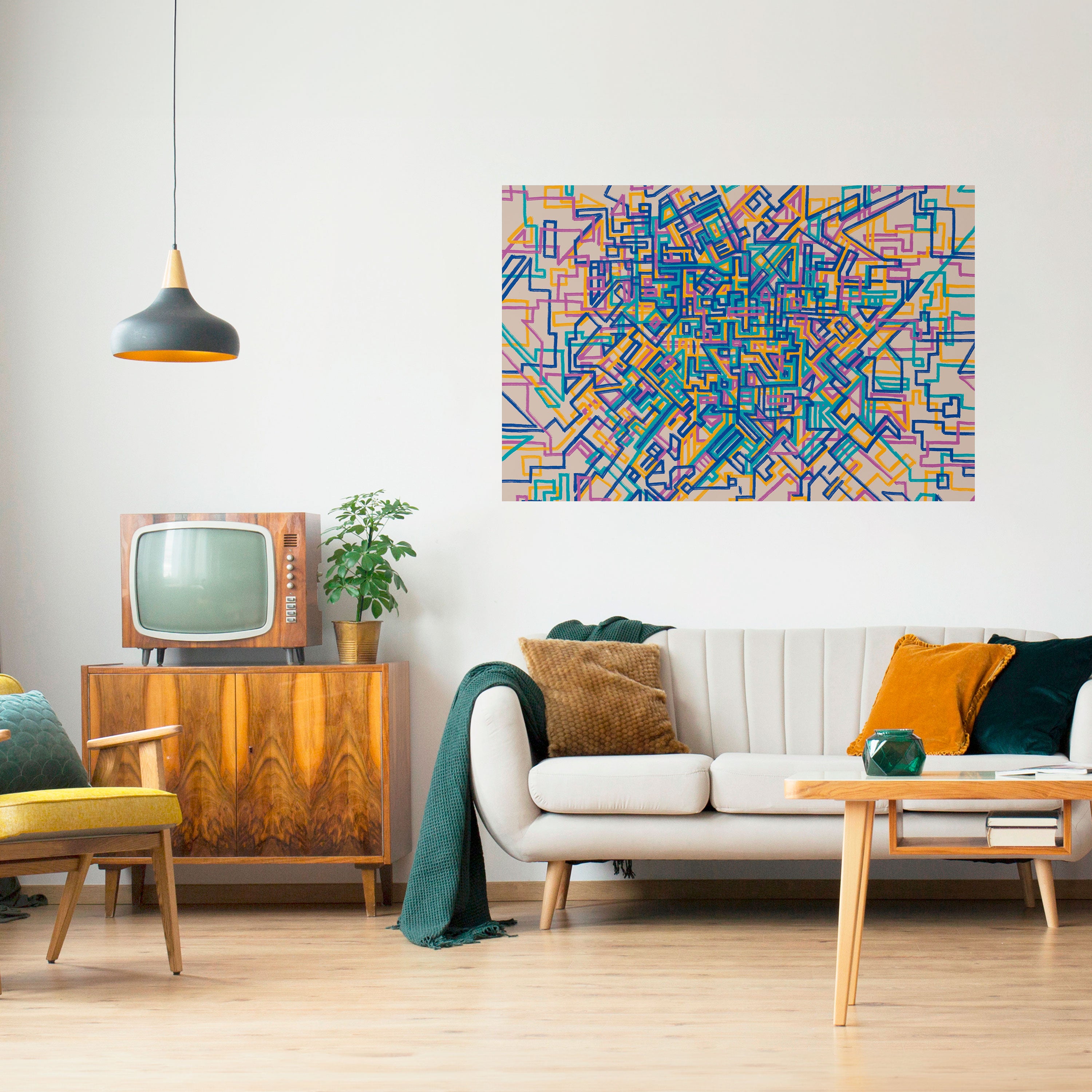 Póster horizontal autoadhesivo MAPA DE RECUERDOS