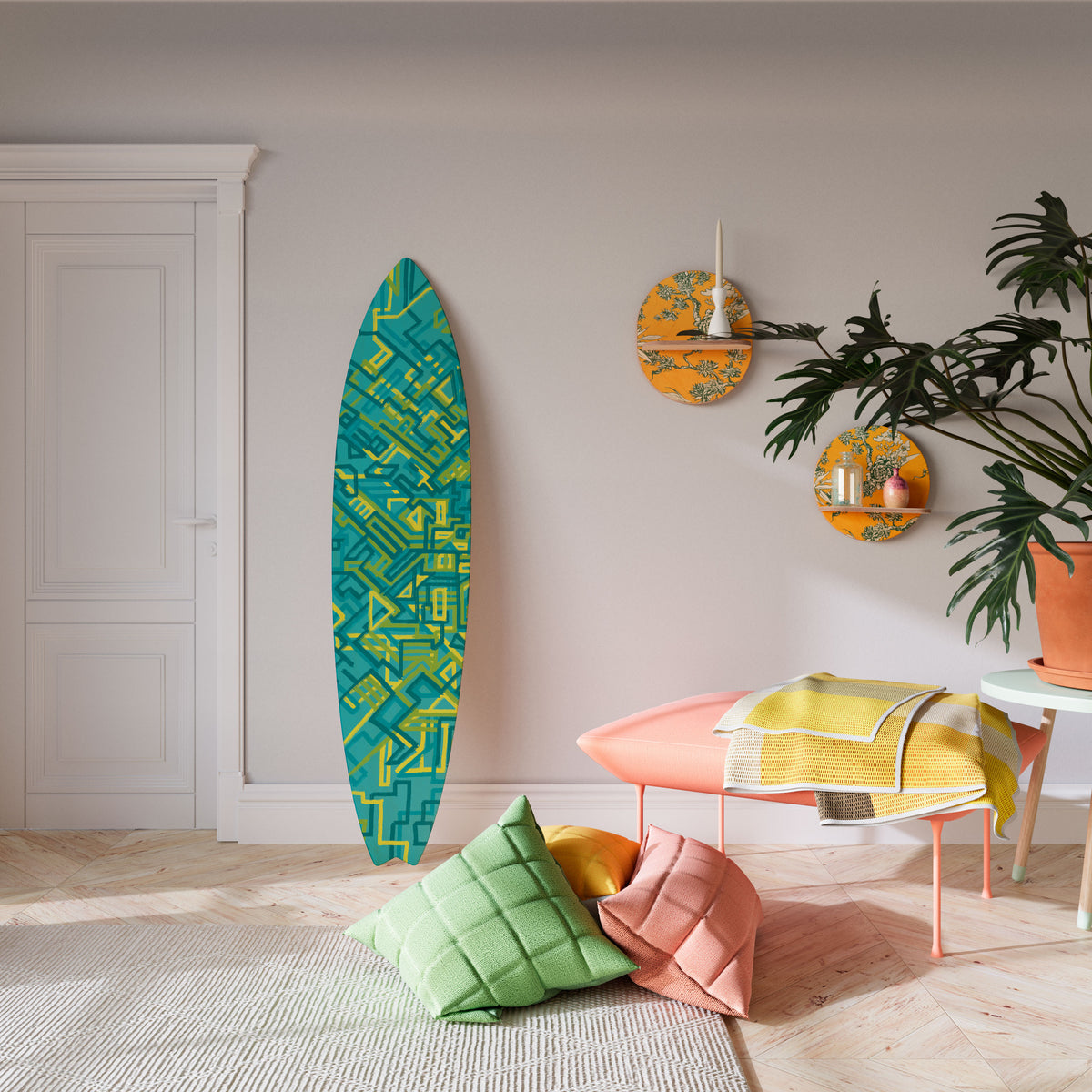 NOSTALGIC MEMORIES Panel decorativo de tabla de surf