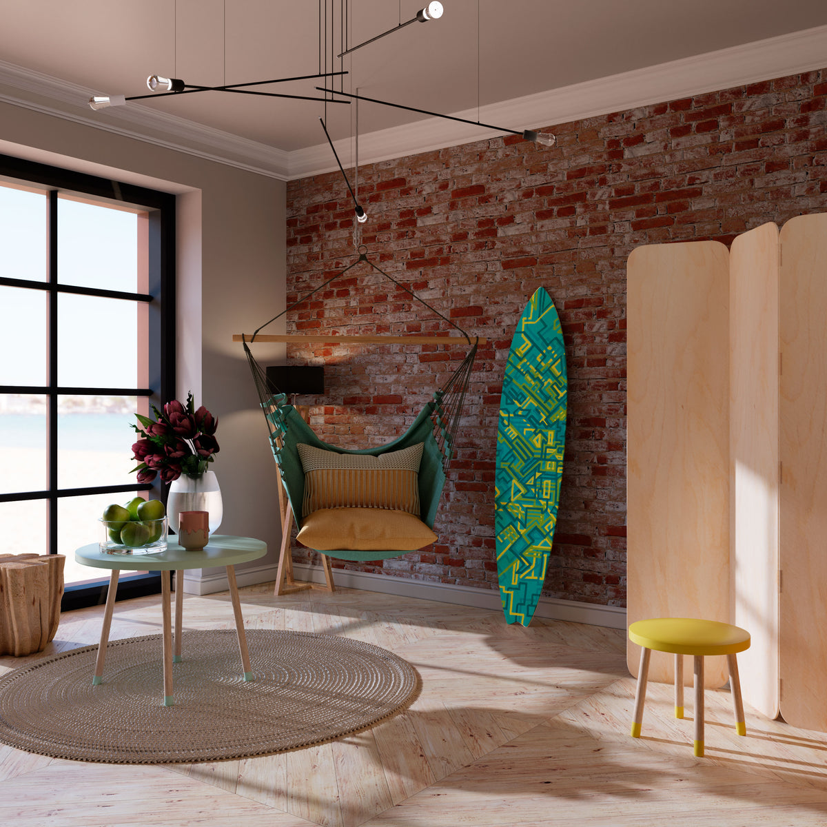 NOSTALGIC MEMORIES Panel decorativo de tabla de surf
